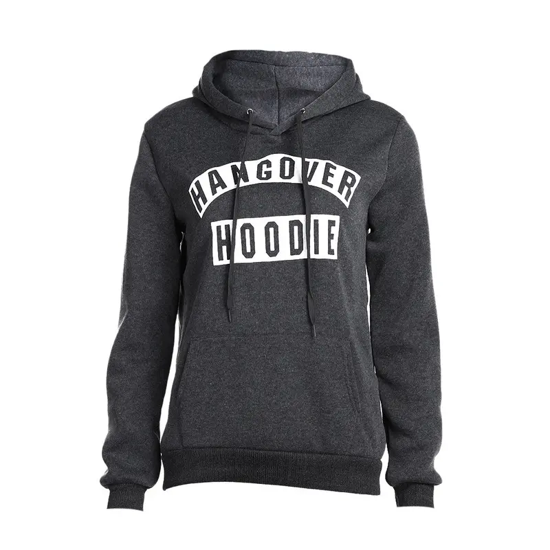 Women Letters Print Long Sleeve Pocket Hooded Sweatshirt Slim Fit Pullover Hoodies Sweatershirt Hoody Jumper Outerwear Top 4