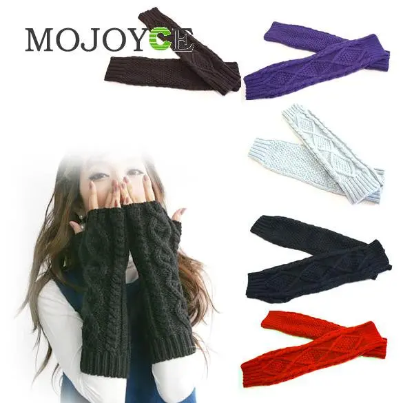 Women Long Arm Wristband Fashion Knitting Crochet Fingerless Wristlet Glove 1