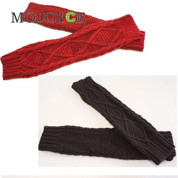 Women Long Arm Wristband Fashion Knitting Crochet Fingerless Wristlet Glove 2