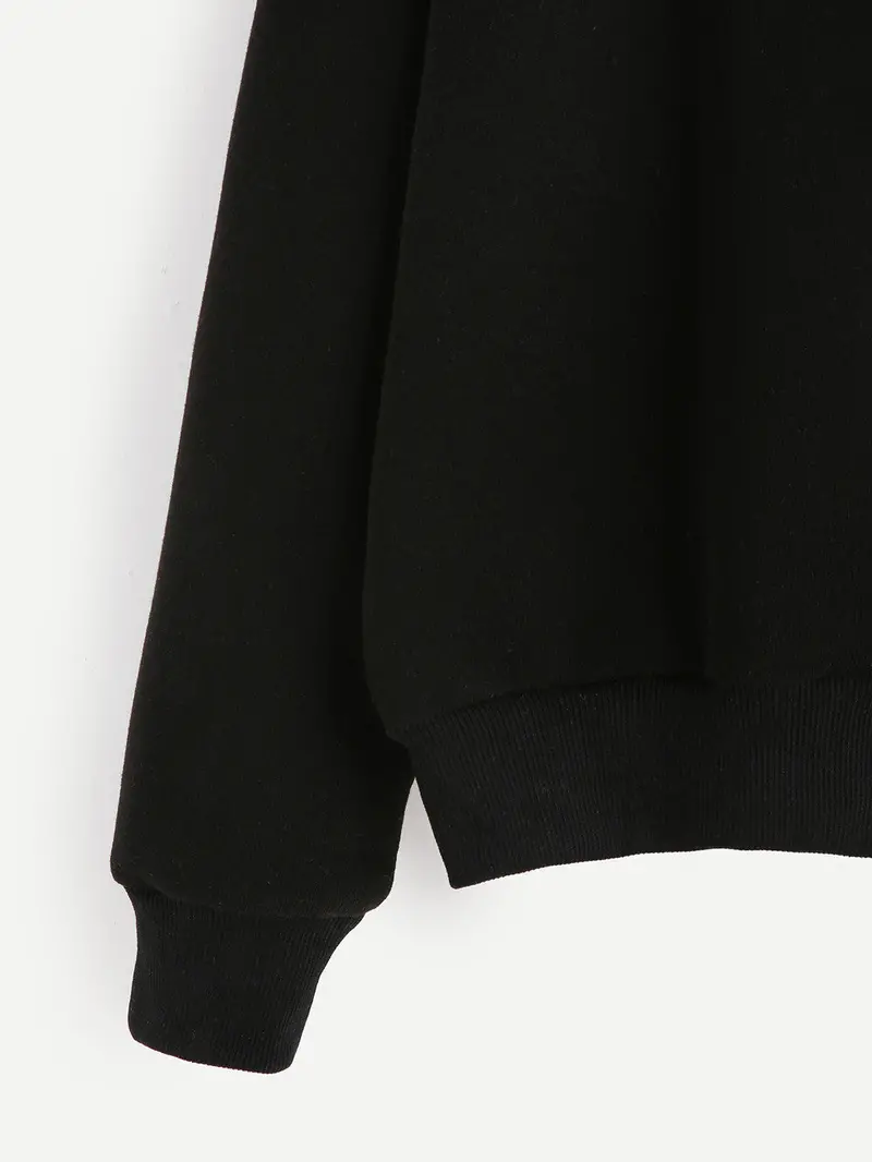 Women Long Sleeve Hoody Letter Print Sweatshirt Pullovers Black Harajuku Hoodies For Women Sudaderas Mujer Feida 3