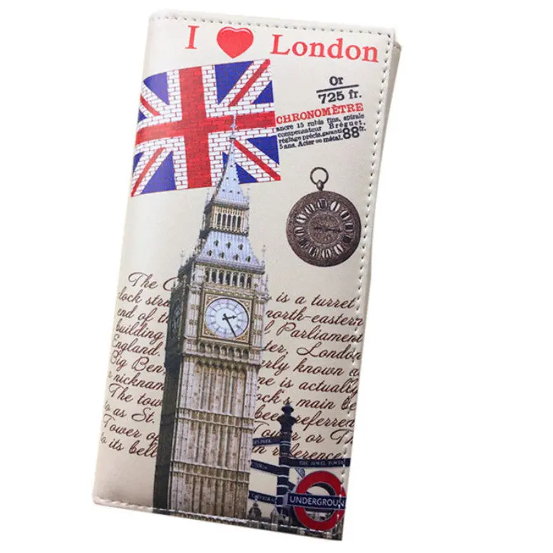 Women Long Wallet Smooth Paris Flags Eiffel Tower Style Lady Coin Purses Clutch Wallets Money Bags 1