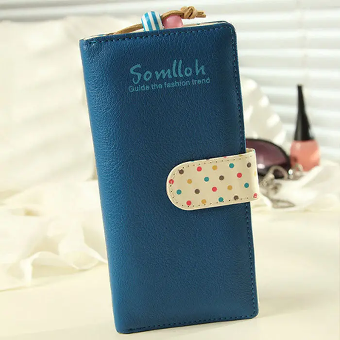 Women Long Wallet Smooth Pu Leather Lady Coin Purses Clutch Wallets Money Bags 2