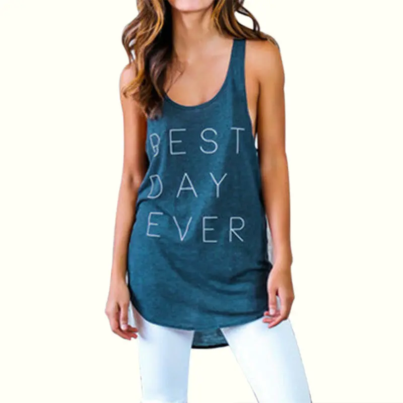 Women Loose Letter Print Crop Top Casual Sleeveless Blusa Cropped Vest Shirt Tank Tops Crops For T-Shirt 1