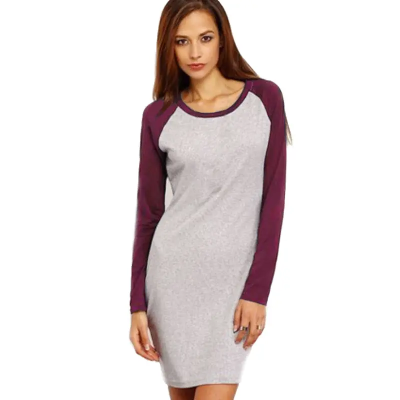 Women Loose Shirt Dress Splice Color Block Long Sleeve Bodycon Evening Party Mini Club Dresses Slim Clubwear Night Wear 2