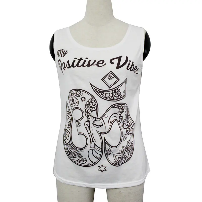 Women Loose Sleeveless Tops Tshirt Casual Vest Tshirt Blusa Beach Punk Print Tops 2