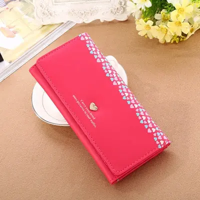 Women Love Heart Pattern Coin Purses Women's Purse Long Wallet Card Holders Portefeuille 3