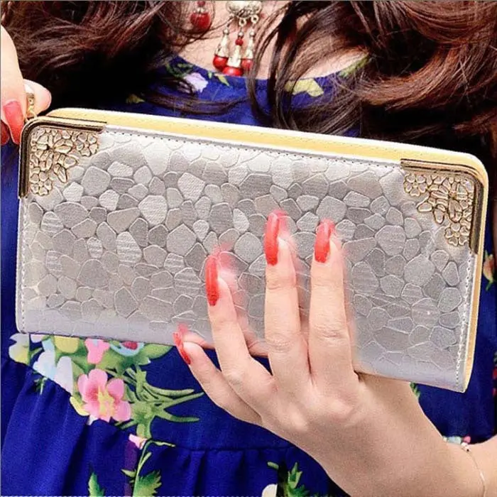 Women Luxury Zipper Tops Women Bags Asymmetrical Style Wallet Bag Long Clutches Cards Cashing Purse Holder 2