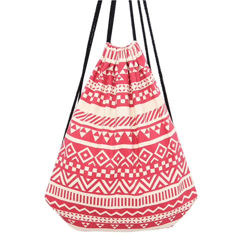 Women Men Backpack Canvas Printing Drawstring Backpack College Students School Backpacks Girls Boys Travel Bag 1