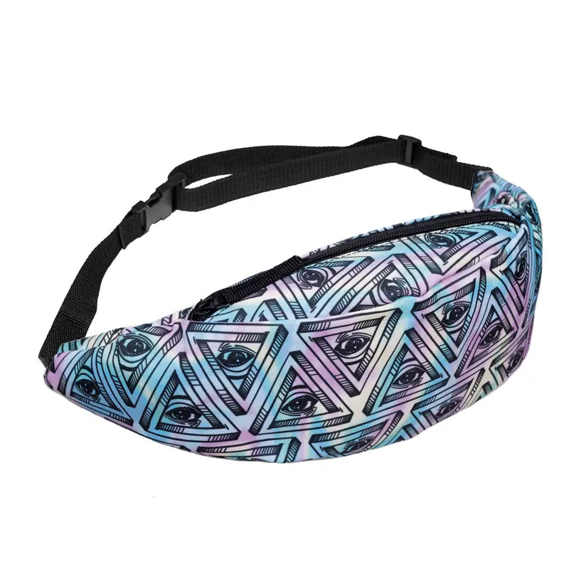 Women Men Bags Belt Waist Bag Eyes Print Pouch Zip Pack Waist Pack 1