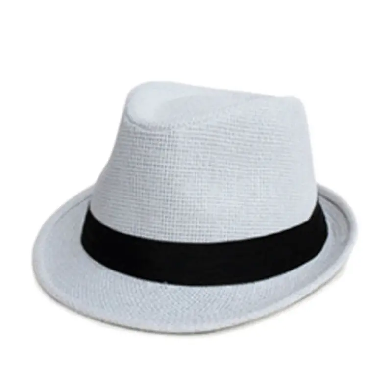 Women Men Casual Trendy Beach Sun Straw Panama Jazz Hat Cowboy Fedora Gangster Cap 1