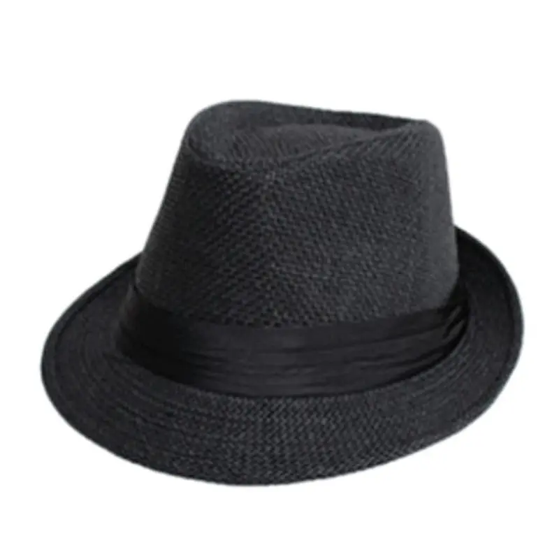 Women Men Casual Trendy Beach Sun Straw Panama Jazz Hat Cowboy Fedora Gangster Cap 3