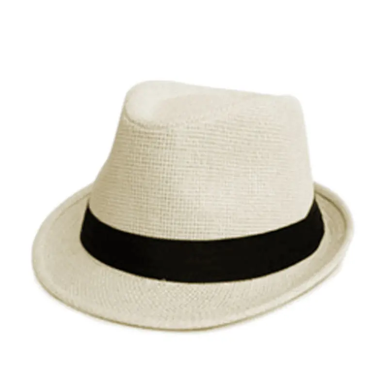 Women Men Casual Trendy Beach Sun Straw Panama Jazz Hat Cowboy Fedora Gangster Cap 5