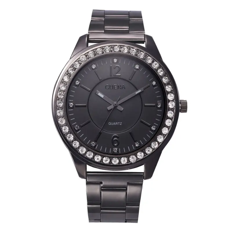 Women Men Watches Stainless Steel Rhinestone Band Top Luxury Analog Crystal Watch Relogio 1