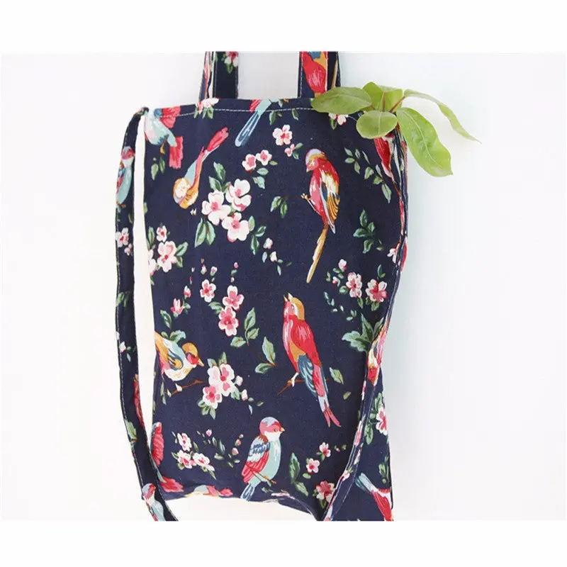 Women Messenger Bags Canvas Birds Flowers Shoulder Bags Women's Hbag Designer Shopping Bag Hbags Women Famous S 1