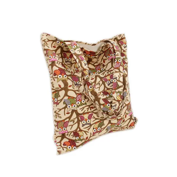 Women Messenger Bags Canvas Tree Branches Owl Shoulder Bags For Women Hbags Shopping Clutch 1