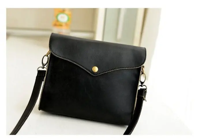 Women Messenger Bags Clutch Purse Brown Casual Leather Hbag Vintage Ladies Crossbody Shoulder Bag 2