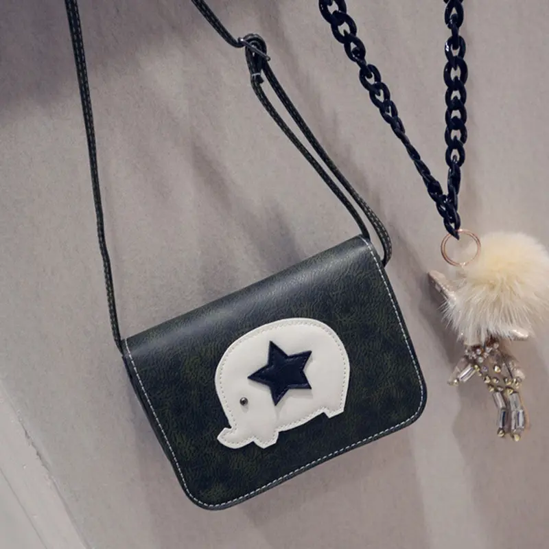 Women Messenger Bags Leather Star Elephant Pattern Hbag Cross Body Single Shoulder Bag Clutch Purse Women's Bolsas 4
