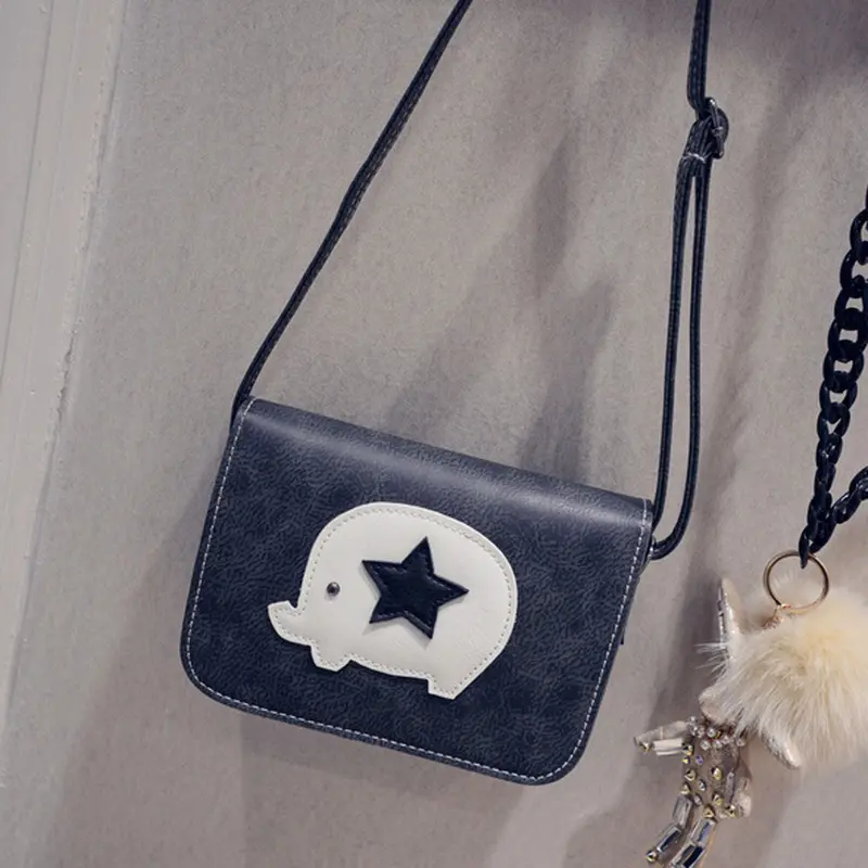 Women Messenger Bags Leather Star Elephant Pattern Hbag Cross Body Single Shoulder Bag Clutch Purse Women's Bolsas 5