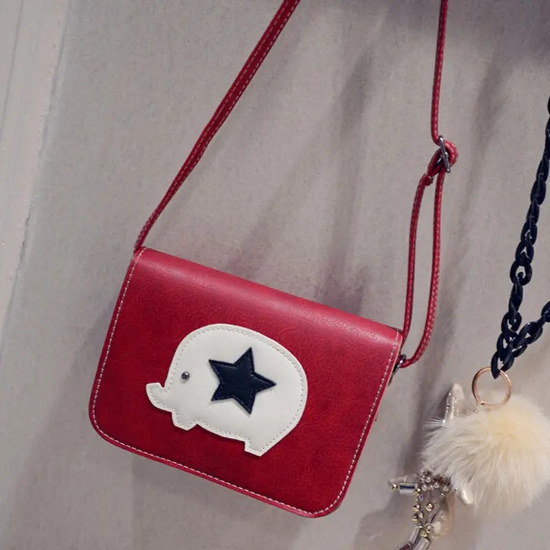 Women Messenger Bags Leather Star Elephant Pattern Hbag Cross Body Single Shoulder Bag Clutch Purse Women's Bolsas 6