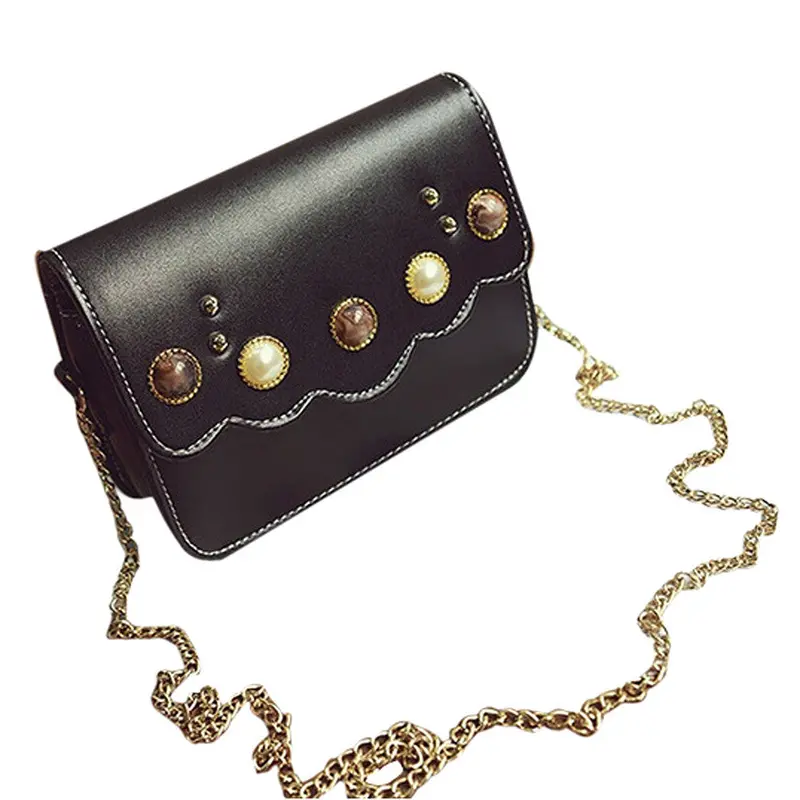 Women Messenger Bags Rivet Chain Pu Leather Crossbody Hbag Shoulder Bag Hobo Bags Satchel Casual Women's Bolsas 1