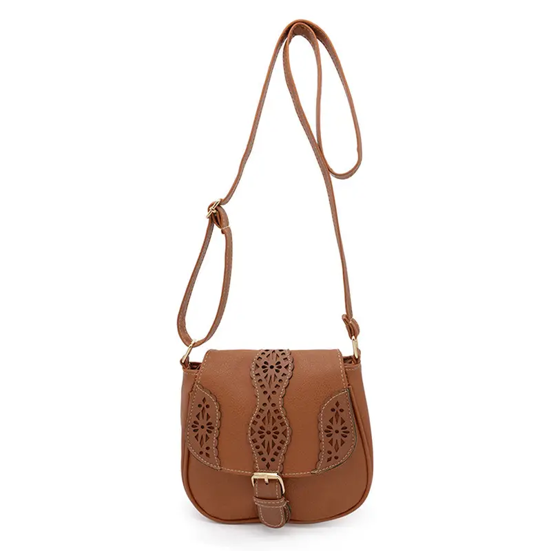Women Messenger Bags Vintage Floral Luxury Hbags Hollow Out Saddle Women Bags Designer Crossbody Shoulder Bag 3