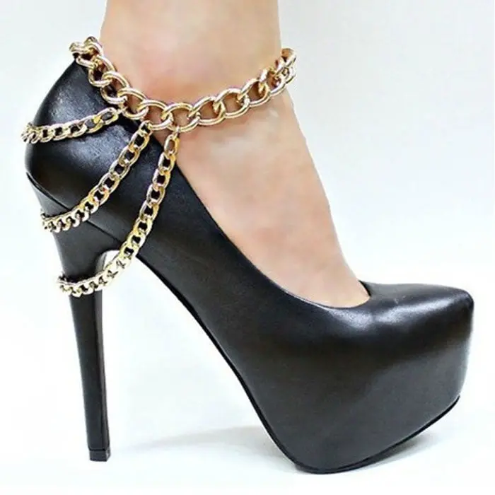 Women Metal Tassel Anklets Collocation For High-Heeled Shoes Feida 1