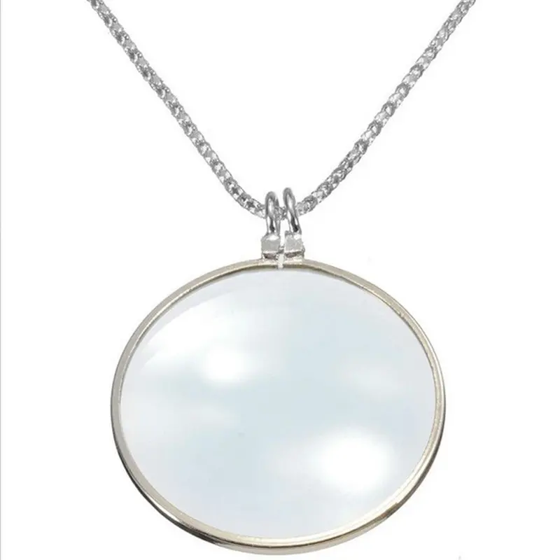 Women Necklace Gold Silver Magnifier Pendant Necklaces Magnify Glass Reeding Decorativ Monocle Charm Jewelry 1