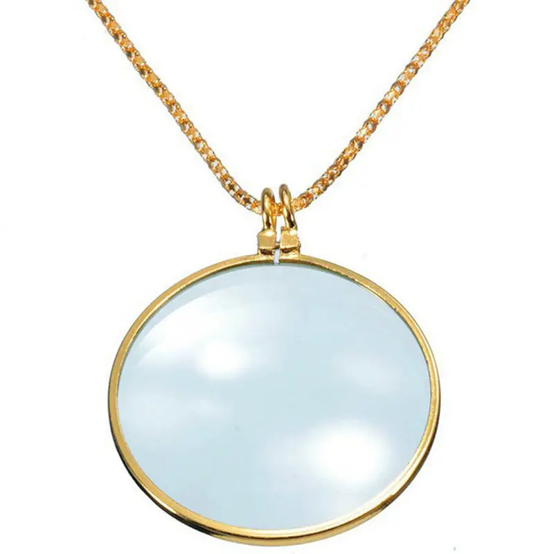 Women Necklace Gold Silver Magnifier Pendant Necklaces Magnify Glass Reeding Decorativ Monocle Charm Jewelry 2