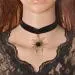 Women Necklace Gothic Black Velvet Retro Choker Collar Necklaces Charm Jewelry Lace Flower Pendant Gift 8