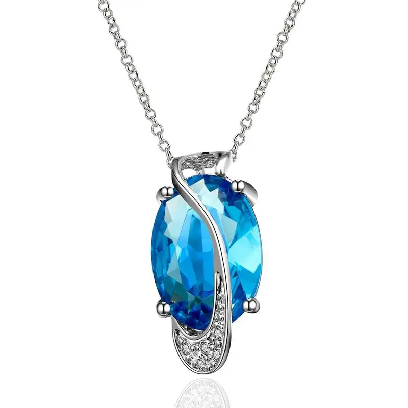Women Necklace Sapphire Jewelry Sky Stone Blue Perfume Women Gift For Her Fbln  3 1