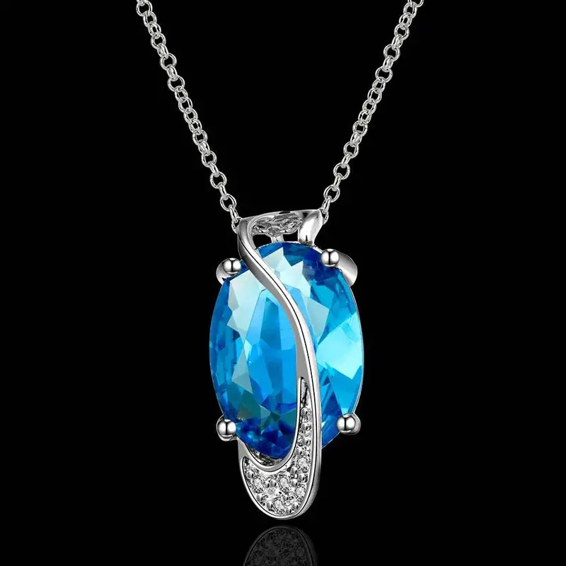 Women Necklace Sapphire Jewelry Sky Stone Blue Perfume Women Gift For Her Fbln 3 2