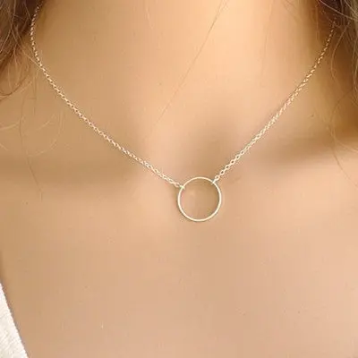 Women Necklace Simple Little Circle Tassels Chian Bar Bohemia Alloy Necklaces Jewelry Gift For Girl 1