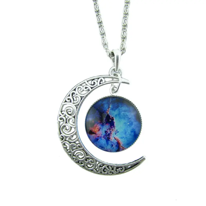 Women Necklaces Antique Vintage Moon Time Necklace Sweater Chain Pendant Jewelry Gift For Girl 2
