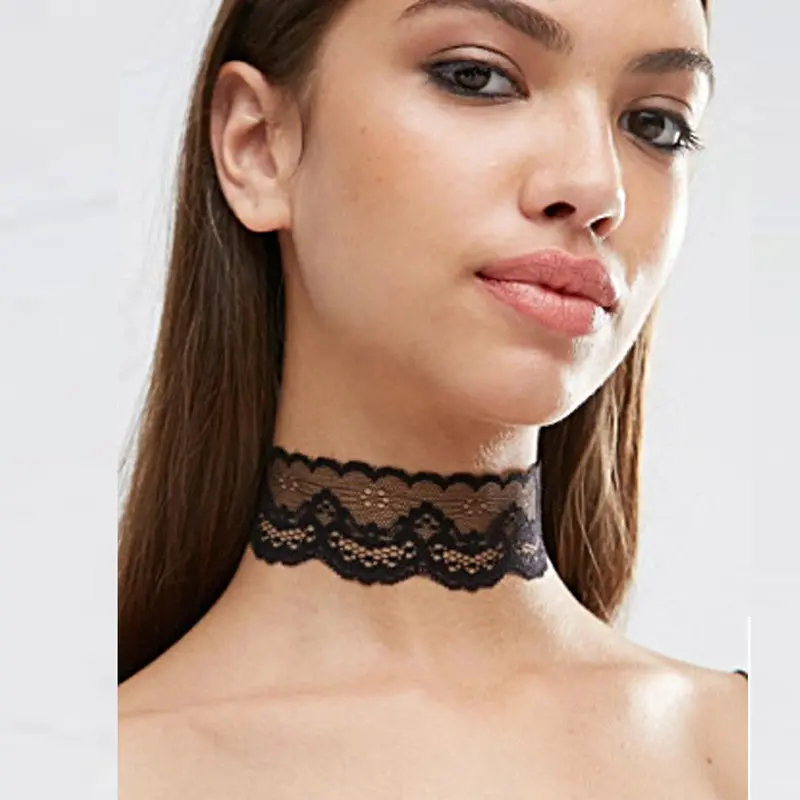 Women Necklaces Chocker Retro Women's Lace Chain Black Lace Chokers Necklaces Jewelry Gift For Girl 1