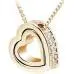 Women Necklaces Double Hearts White Crystal Rhinestone Gold Necklace Jewelry Gift For Girl 1