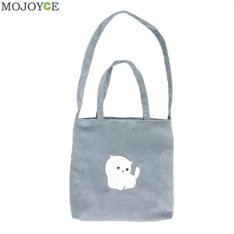 Women New Flannel Canvas Bag With Cartoon Cat Women Bag Flannel Handbag Shoulder Bag Clutch Bolsa Feminina Bolsos Mujer 3