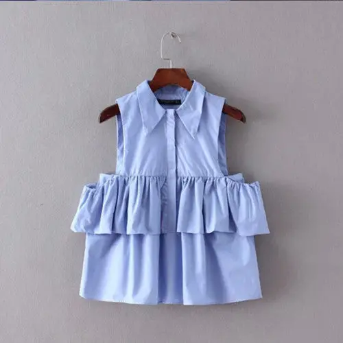 Women Off Shoulder Ruffles Shirt Lapel Hollow Out Blouse Tops Blusas Y Camisas Mujer Haut Chemise Femme Blusa 1