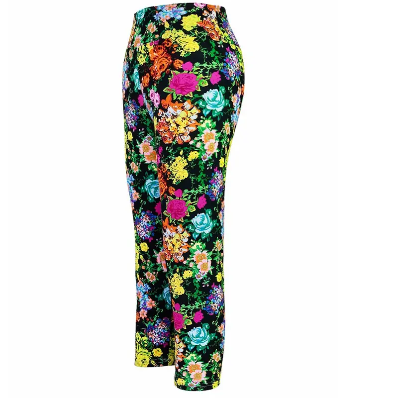 Women Pants Rose Print Style Stretch Woman Leggings Trouser Slim Pants Leggins L9026 4