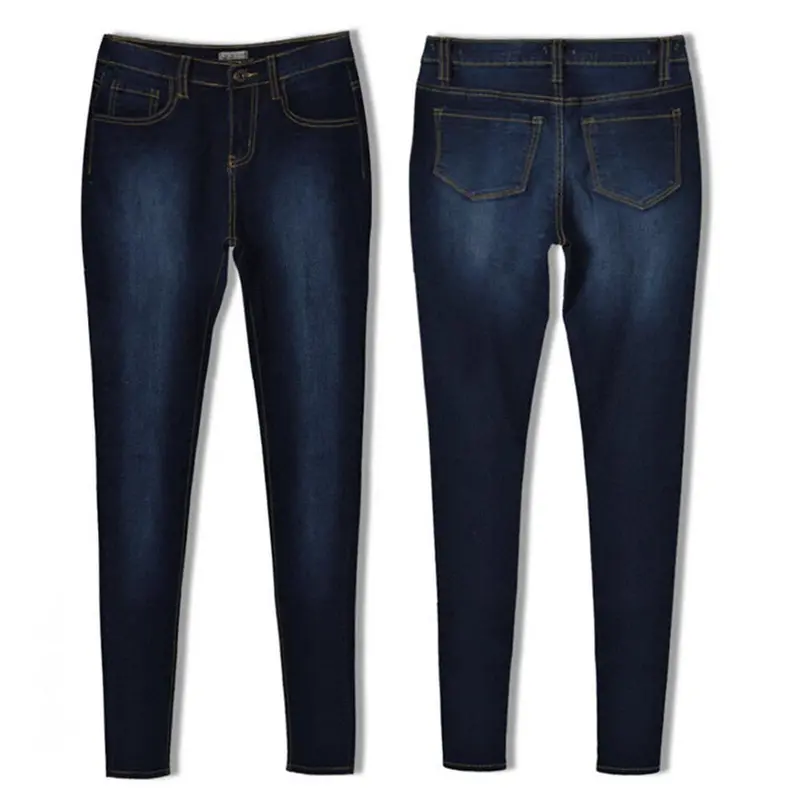 Women Pencil Stretch Casual Denim Skinny Jeans Pants High Waist Jeans Trousers 4