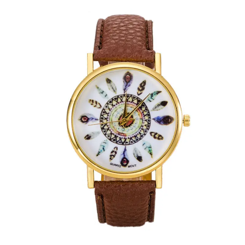 Women Polka Dot Dial Quartz Trend Leather Strap Bracelet Analog Watch 12