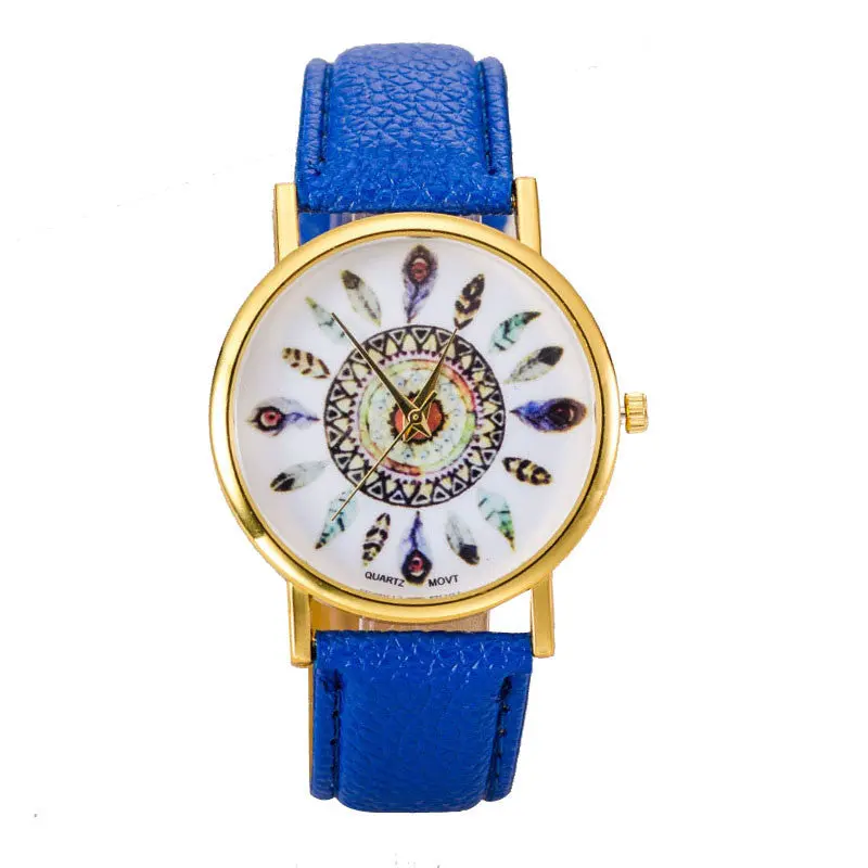 Women Polka Dot Dial Quartz Trend Leather Strap Bracelet Analog Watch 3