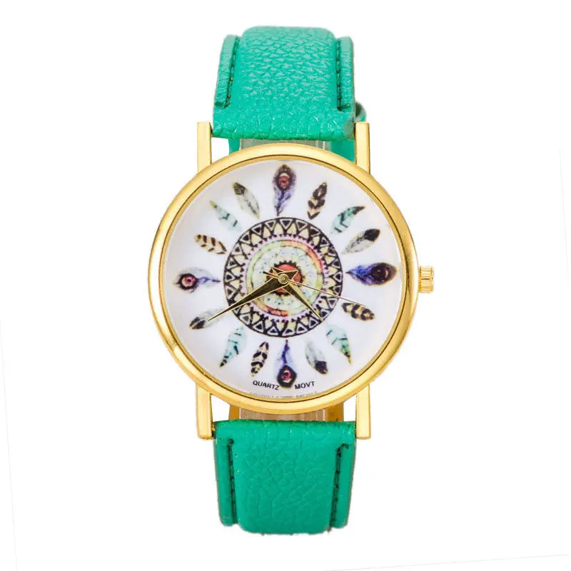 Women Polka Dot Dial Quartz Trend Leather Strap Bracelet Analog Watch 6