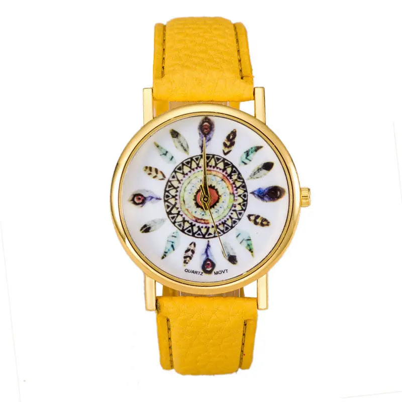 Women Polka Dot Dial Quartz Trend Leather Strap Bracelet Analog Watch 7