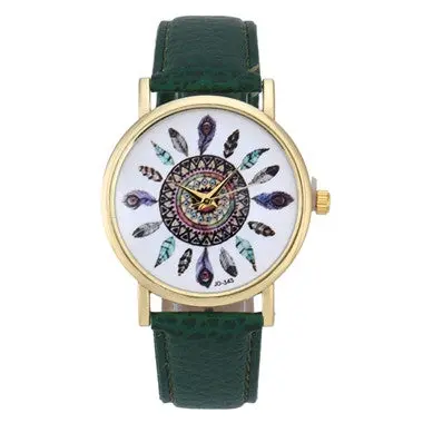 Women Polka Dot Watches Quartz Feather Print Leather Relojes Girl Bracelet Analog Watch Mujer Clock 12 Colors 10