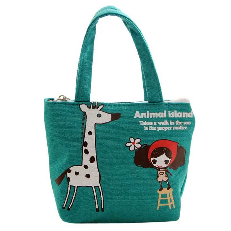 Women Portable Bag Linen Package Hbag Totes Shopper Giraffe Pattern 1