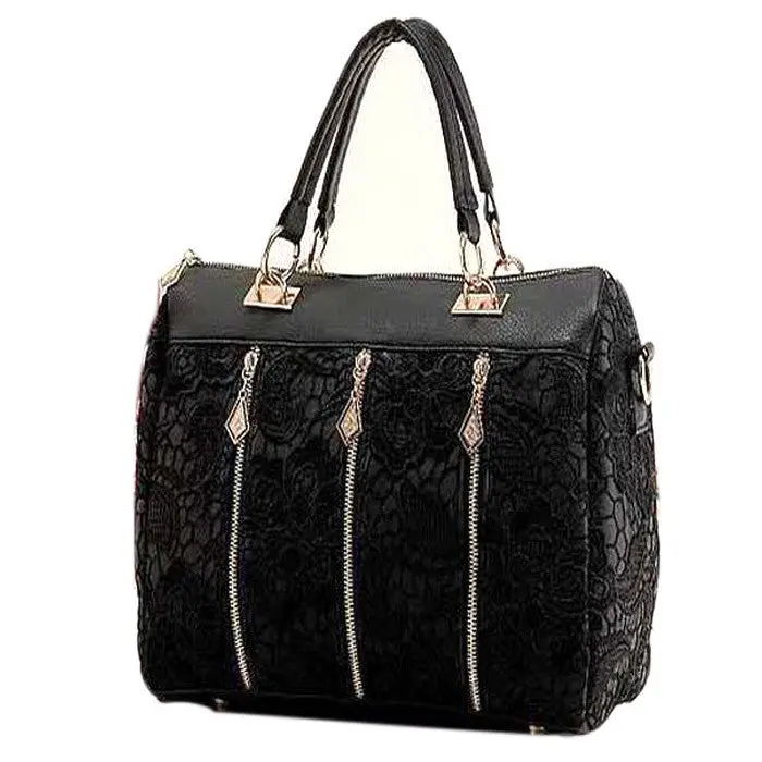 Women Pu Leather Messenger Bag Tote Shoulder Bag Lace De Renda Handbag 1