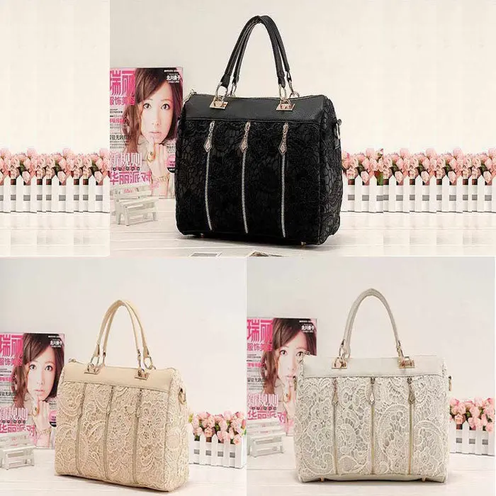 Women Pu Leather Messenger Bag Tote Shoulder Bag Lace Hbag 1