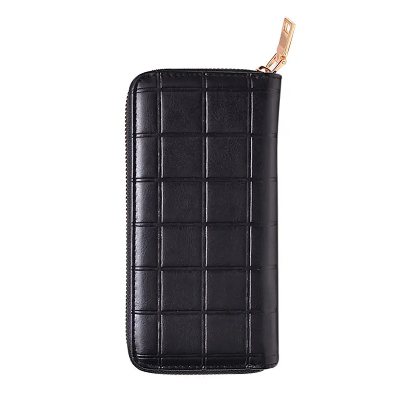 Women Quilted Long Wallet Leather Coin Purse Pu Plaid Leather Purse Women Wallet With Coin Bag Clutch Holders 1