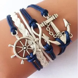 Women Retro Anchor Charms Decoration Faux Leather Charm Women Bracelet For Christmas Year Gifts Hg7786 1