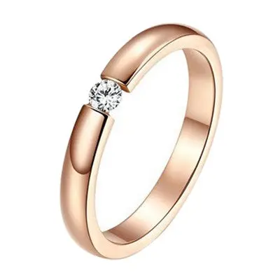 Women Rings Stylish Simplicity Single Rose Gold Surface Couple Ring Minimalist Jewelry Gift Anillo 1